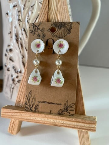 Rose Tea Plate & Cup Dangles