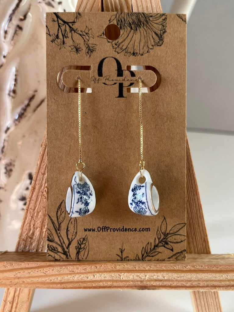 Antique Blue Tea Cup Dangles