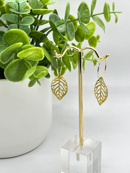 Gold Leaf Hoops