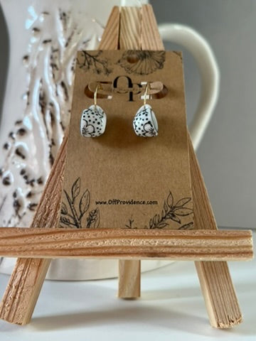 Floral Polka Dot Tea Cup Hoops
