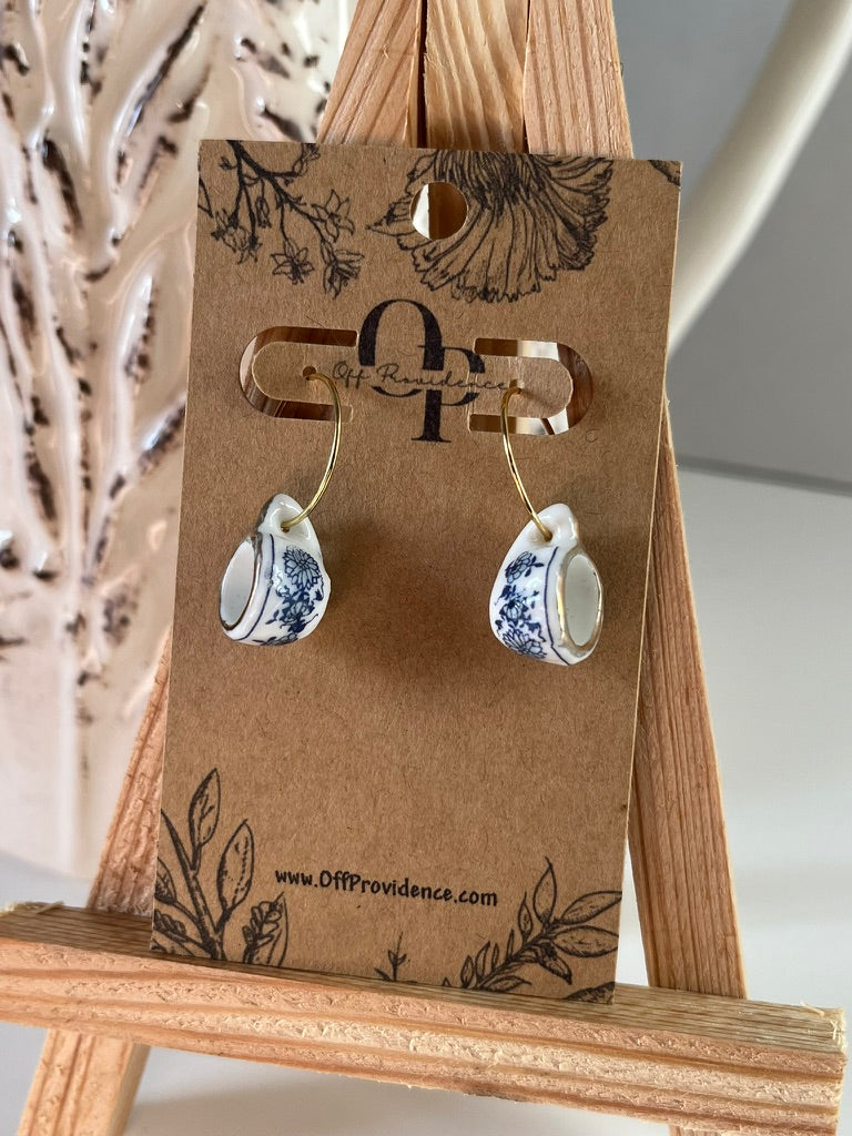 Antique Blue Tea Cup Hoops