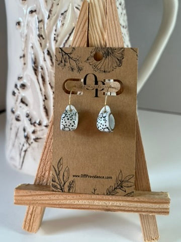 Floral Polka Dot Tea Cup Hoops
