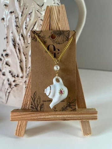 Rose Tea Pot Necklace