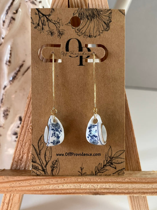Antique Blue Tea Cup Dangles