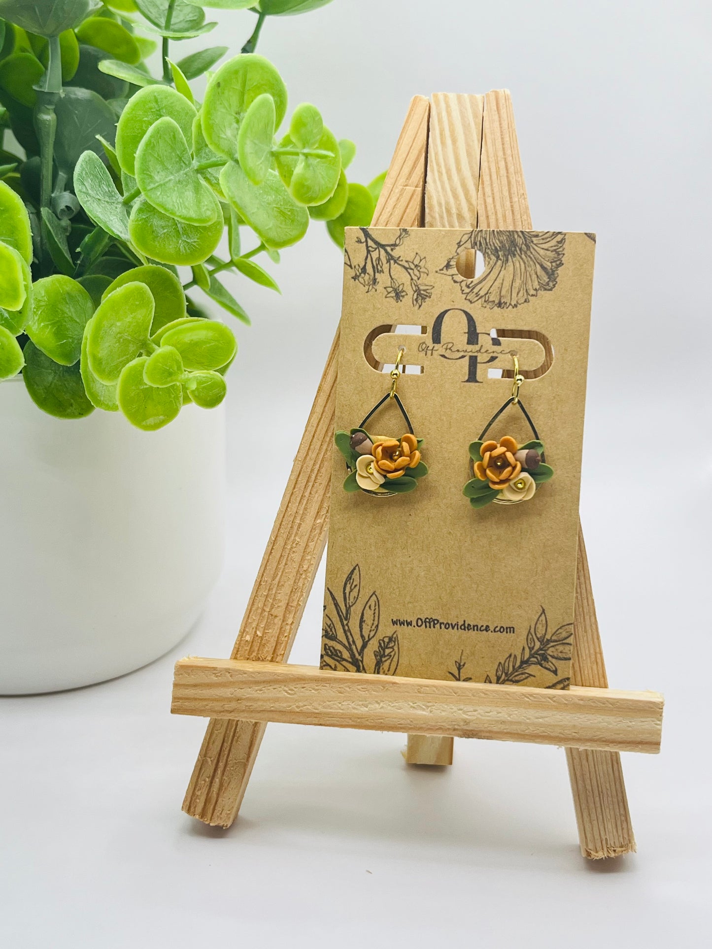 Small Fall Orange Flower Teardrops