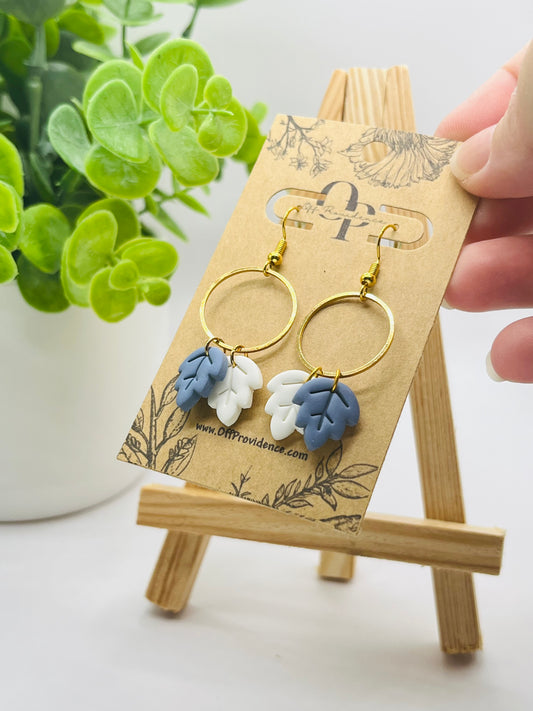 Blue & White Mini Leaves Dangles
