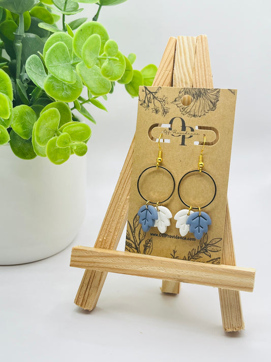 Blue & White Mini Leaves Dangles