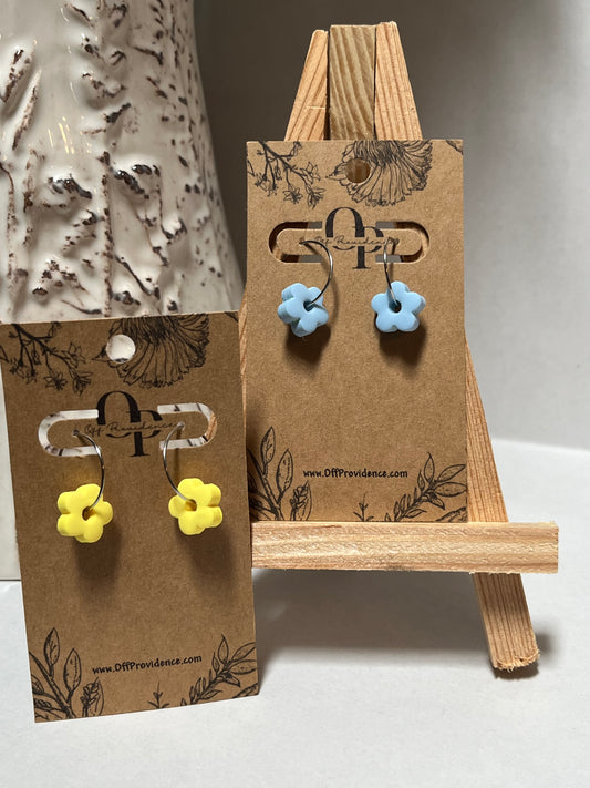 Dainty Flower Hoops (Multiple Colors)