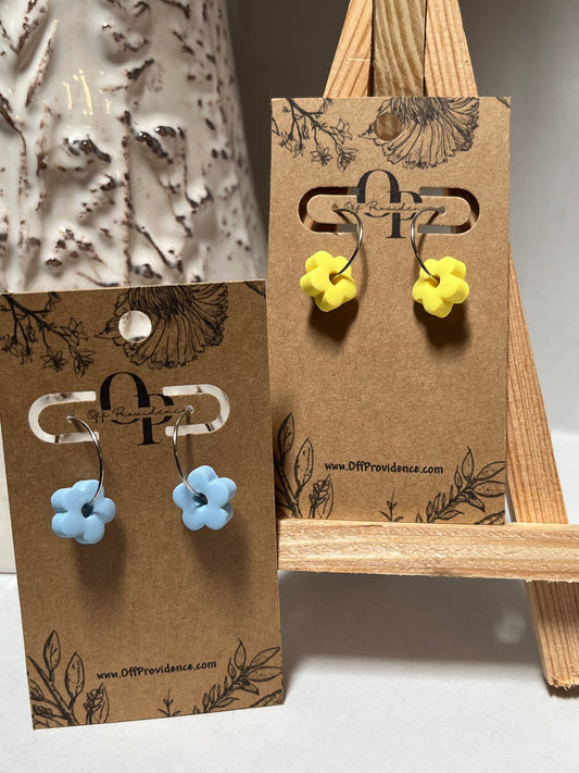 Dainty Flower Hoops (Multiple Colors)