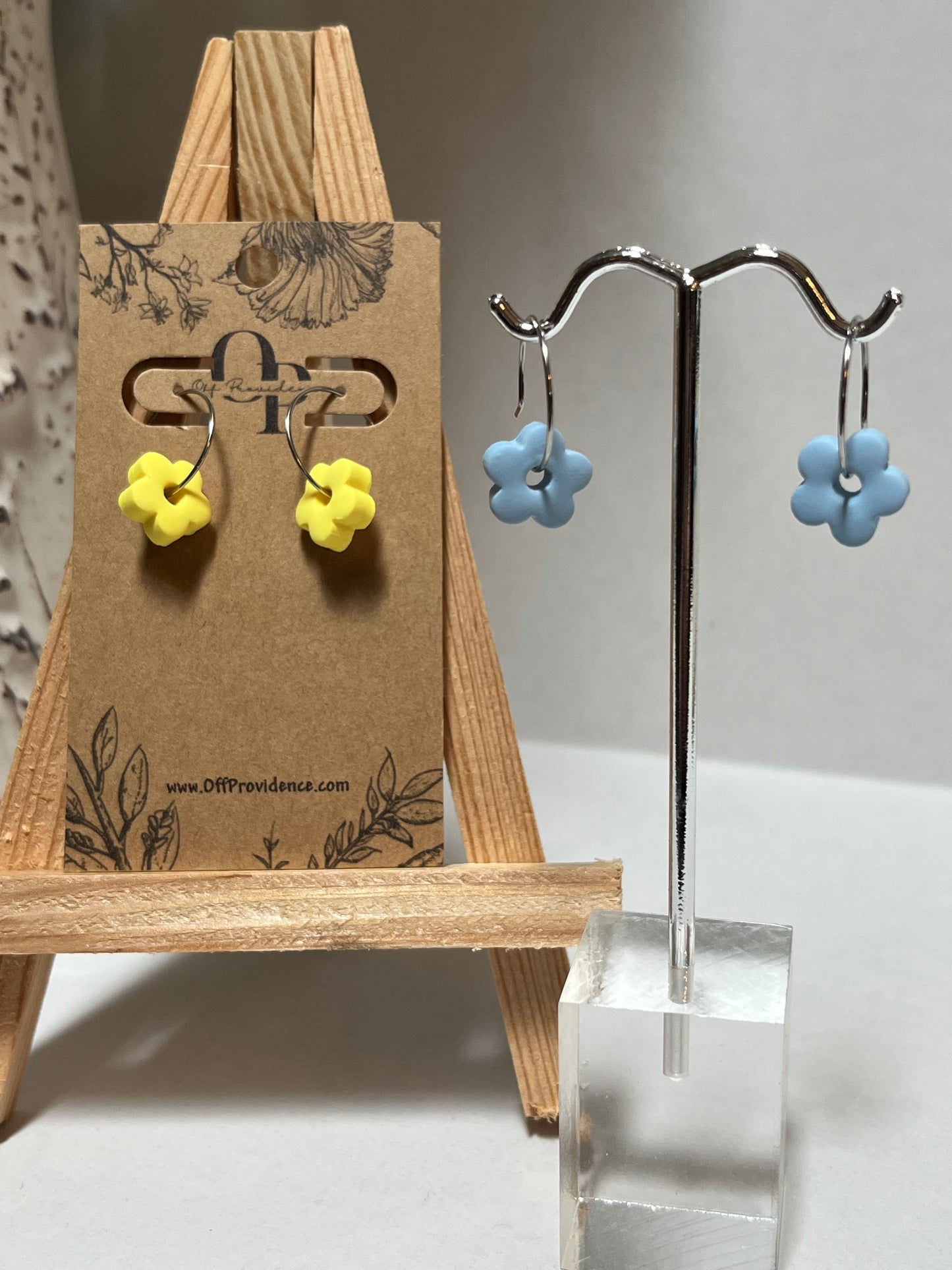 Dainty Flower Hoops (Multiple Colors)