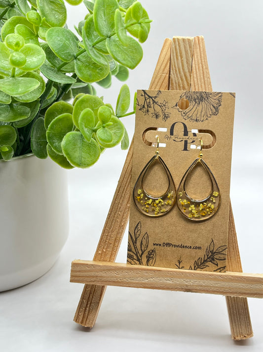 Yellow Floral Teardrops