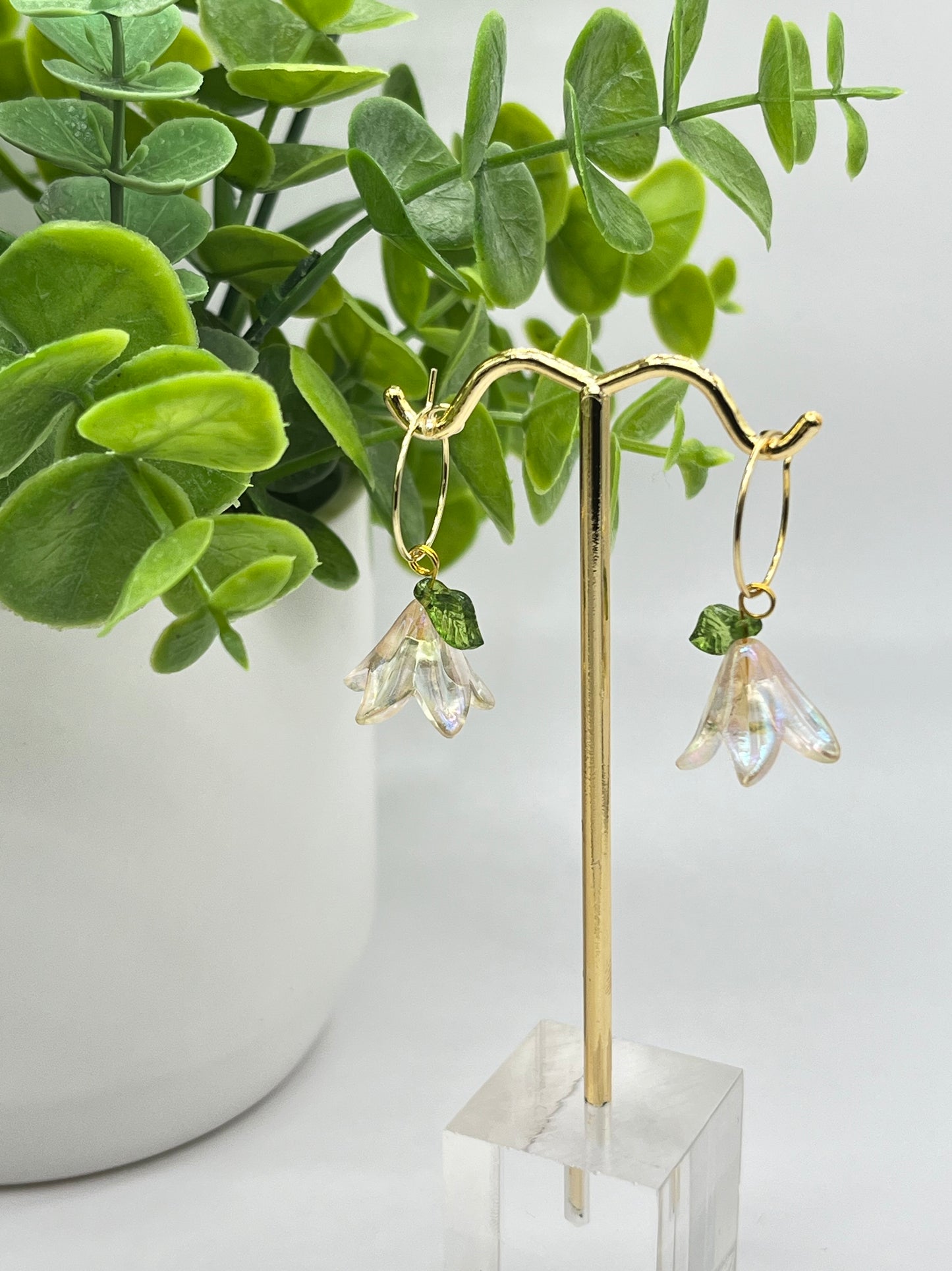 Trumpet Flower Hoops (Multiple Colors)