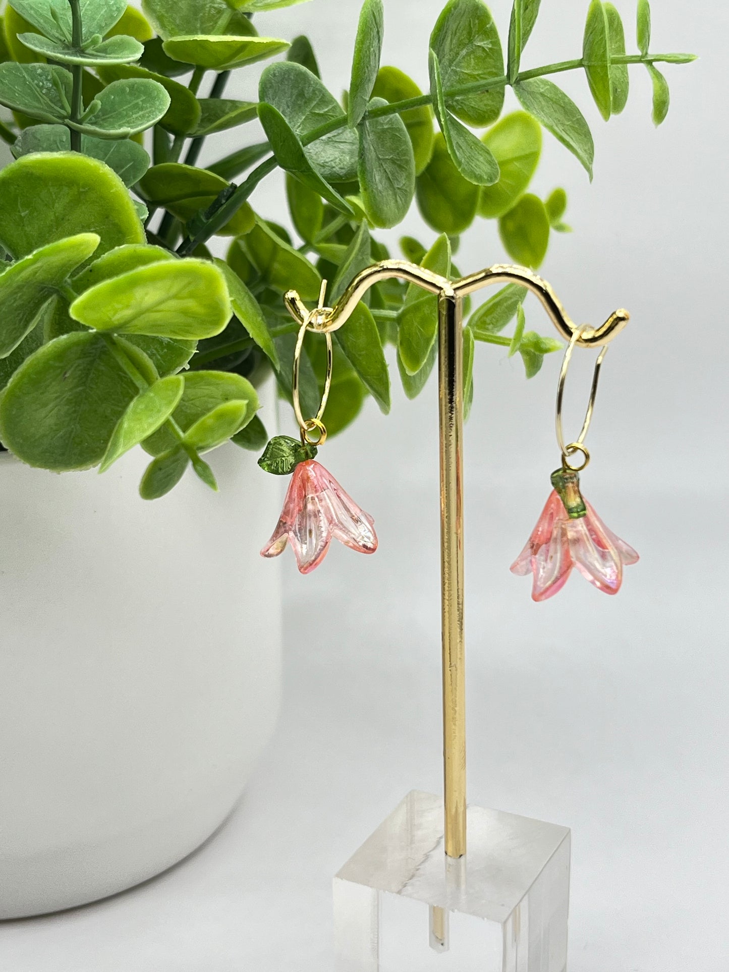 Trumpet Flower Hoops (Multiple Colors)