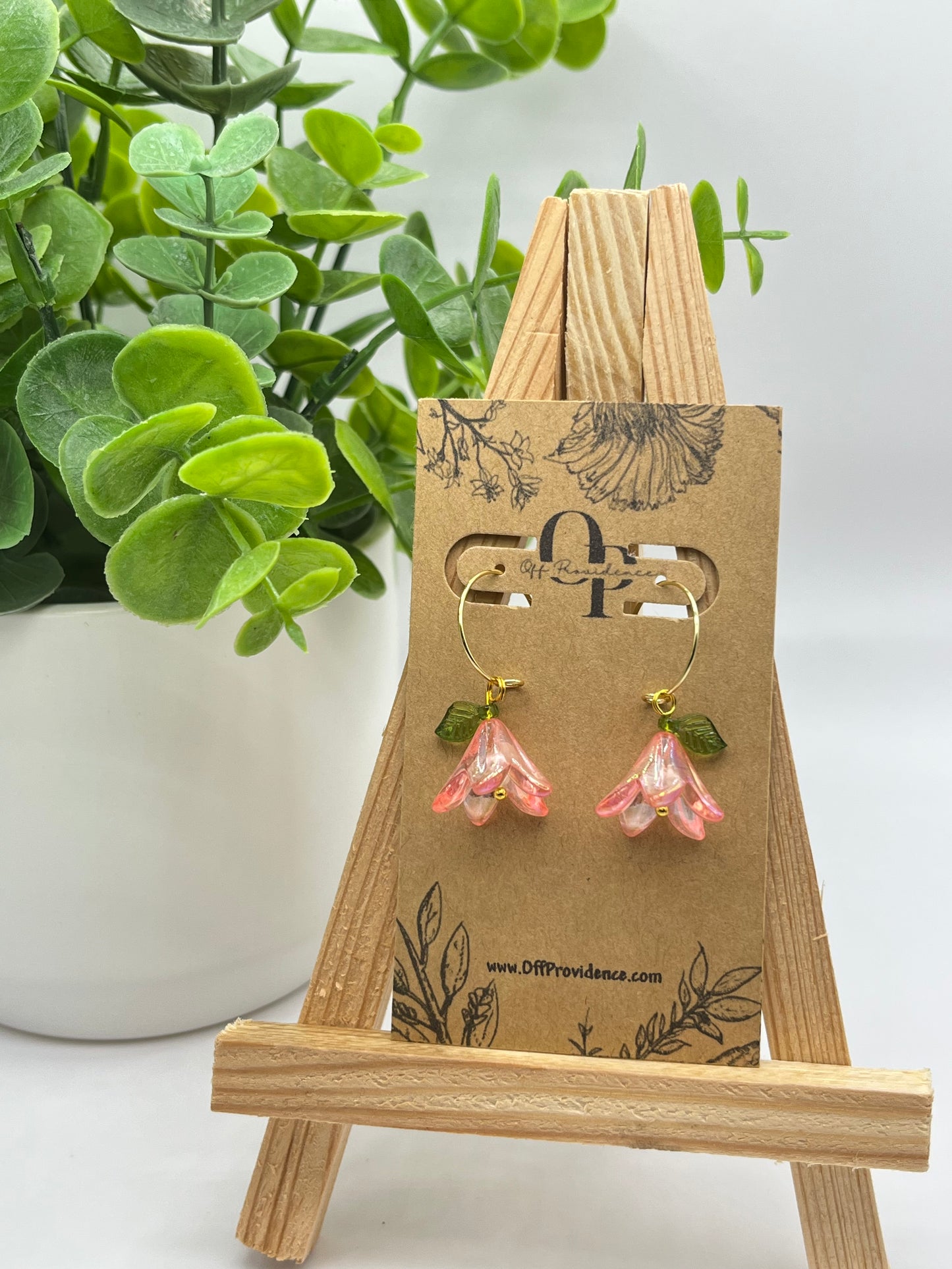 Trumpet Flower Hoops (Multiple Colors)